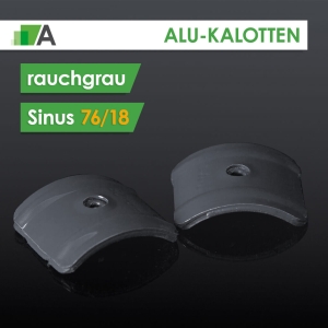 Alu-Kalotten rauchgrau Sinus 76/18